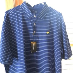 NWT Masters XL Blue and white stripped polo.